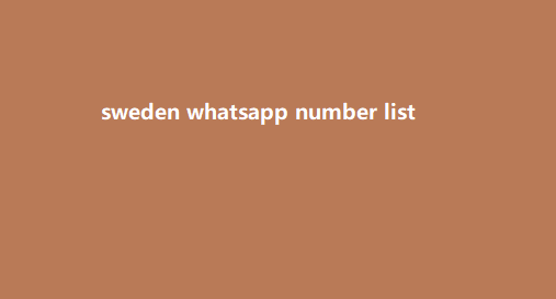 sweden whatsapp number list