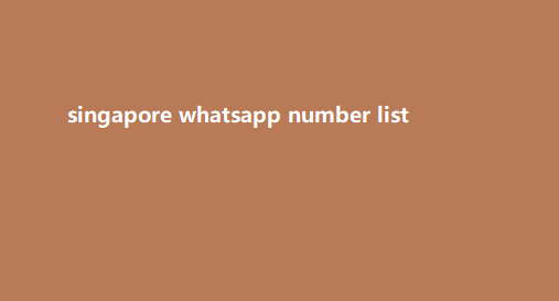 singapore whatsapp number list​