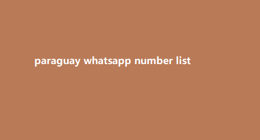 paraguay whatsapp number list​